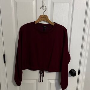 Forever 21 Burgundy Cropped Sweatshirt (Used)